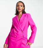 Asyou Double Breasted Longline Blazer In Pink - Part Of A Set