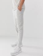 Asos Design Tapered Crop Smart Pants With Half Elasticated Waist In Off White Texture - White