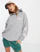 Levi's Floral Graphic Rider Hoodie In Gray