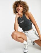 Asos Weekend Collective Racer Tank Top With Logo In Washed Charcoal-grey