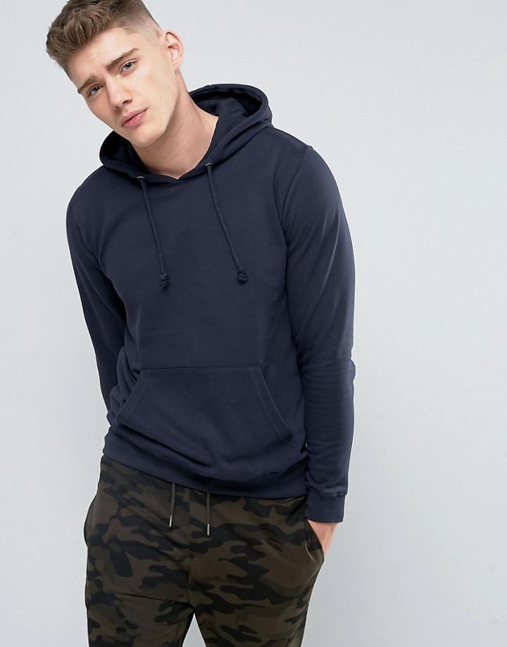 Brave Soul Basic Overhead Hoodie - Navy