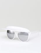 Asos Flip Top Visor Sunglasses - White