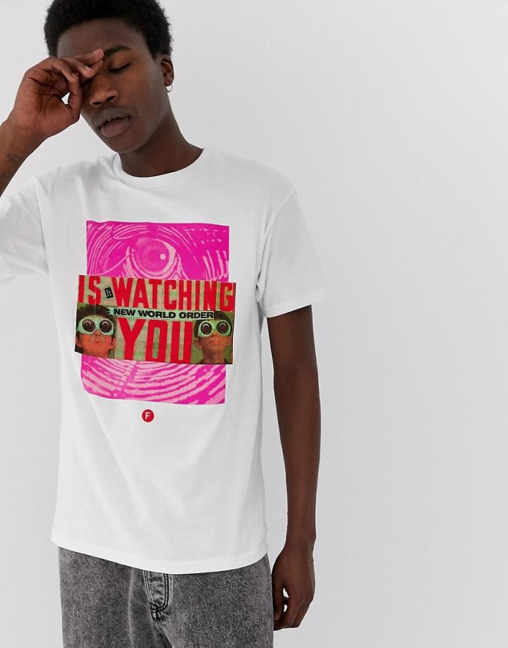 Fairplay Watching T-shirt With Chest Print In White - White