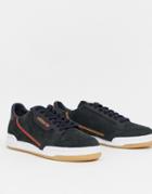 Adidas Originals Continental 80's Tfl Central Bakerloo Sneakers In Black - Black