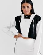 Asos Design Two-piece Color Block Knit Hoodie-multi