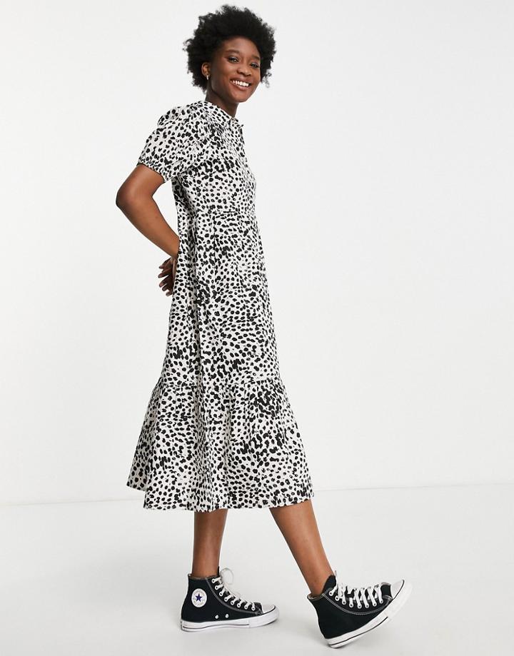 Influence Midi Shirt Dress In Leopard Print-multi