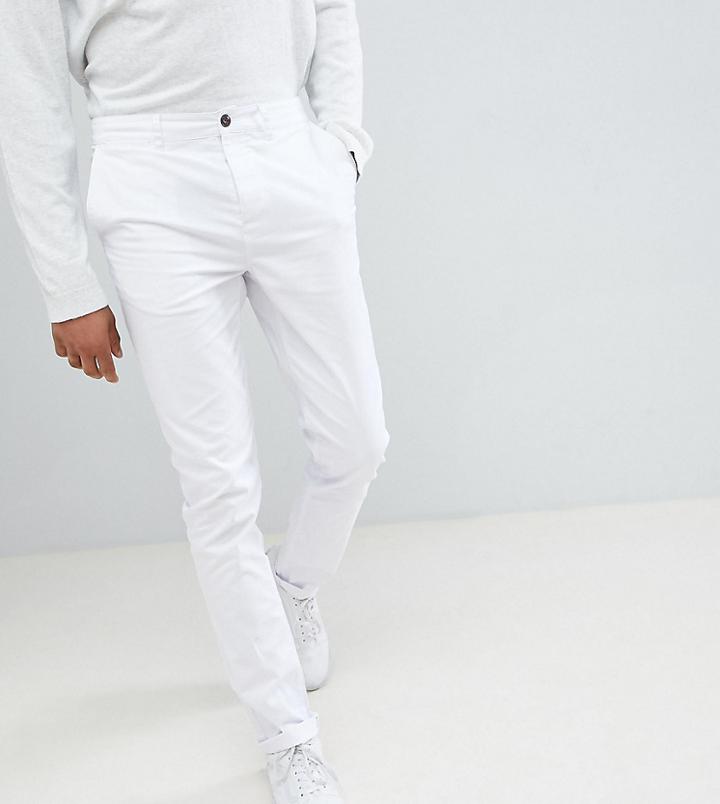Asos Design Tall Skinny Chinos In White - White
