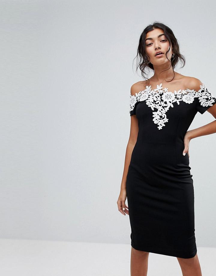 Paperdolls Mono Off The Shoulder Detail Dress - Multi