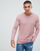 New Look Waffle Knit Sweater With Acid Wash In Pink - Pink