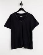 Asyou Cut Out High Neck Top In Black