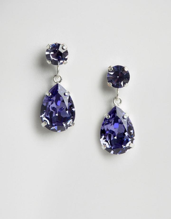 Krystal Swarvoski Crystal Pear Drop Earrings - Blue