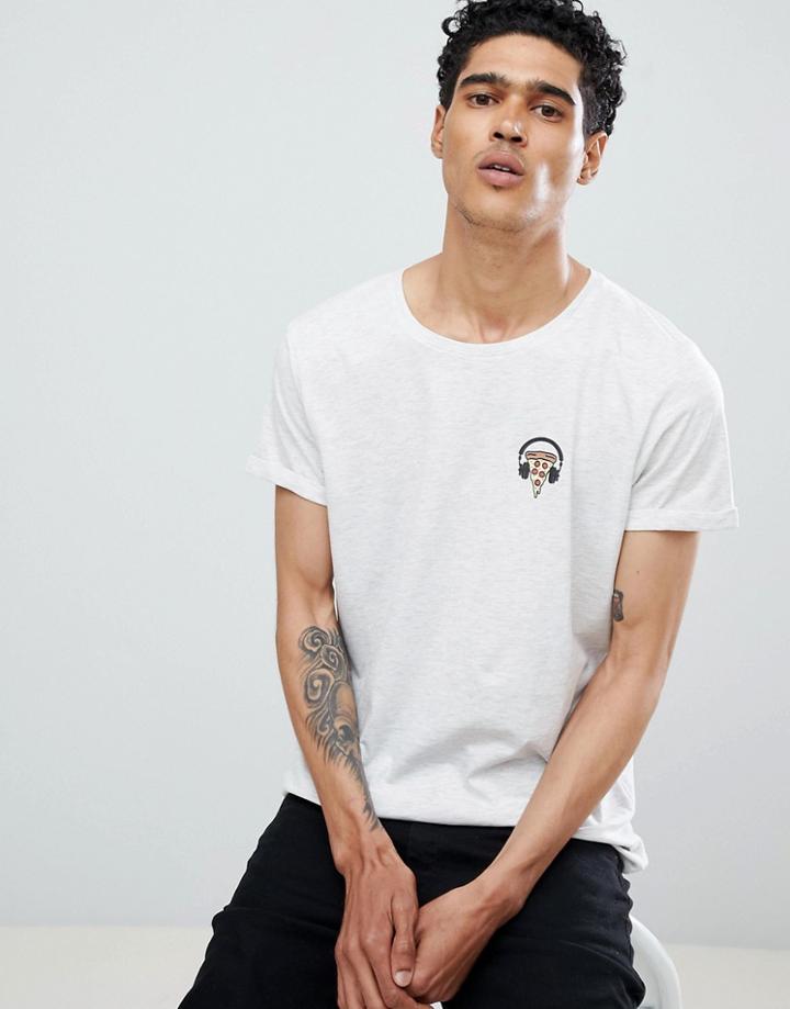 Esprit T-shirt With Pizza Logo - Gray