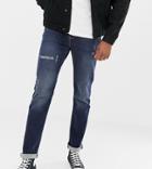 Jacamo Skinny Fit Jeans In Crosshatch - Navy