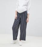 Asos Design Maternity Tailored Mono Soft Stripe Wide Leg - Multi