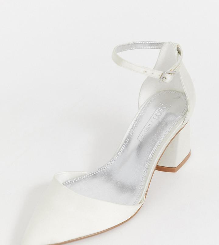 Asos Design Wide Fit Stardust Pointed Mid Heels - Cream