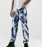 Collusion X005 Straight Leg Jeans With Bleach Splatter - Blue