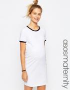 Asos Maternity Bodycon T-shirt Dress With Tipping - Multi