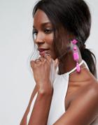 Asos Color Drench Gem Earrings - Pink