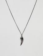 Simon Carter Wing Pendant Necklace In Gunmetal - Silver