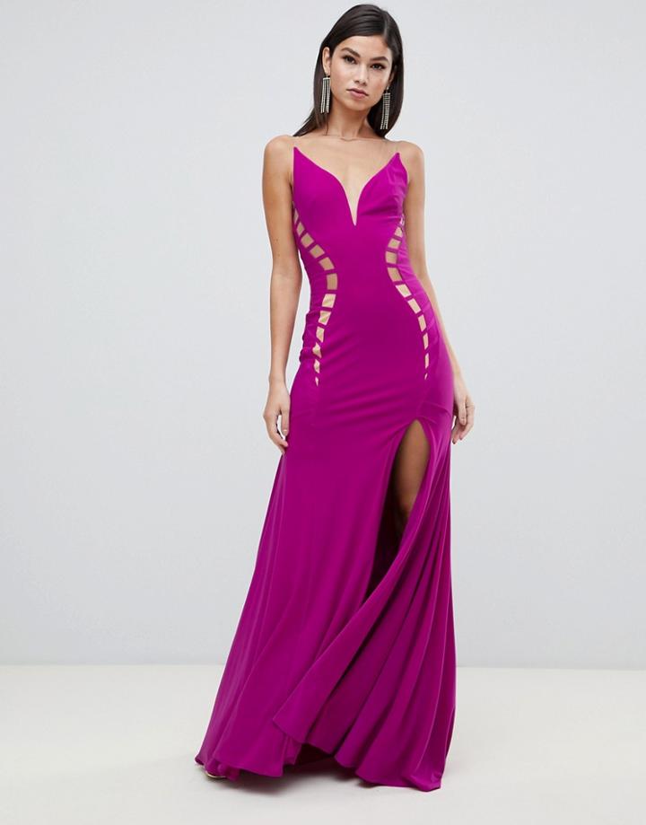 Forever Unique Ladder Insert Maxi Dress - Purple
