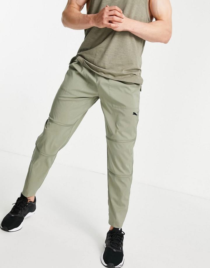 Puma Training Tech Woven Track Pants In Gray-grey