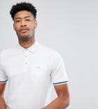 Ted Baker Tall Polo Shirt In White With Trim - White