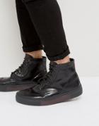 Asos Lace Up Brogue Boots In Black Leather With Hybrid Sole - Tan