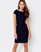 Vesper Marie Pencil Dress With Pocket Detail - Navy