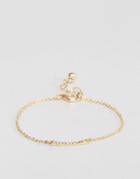 Asos Crystal Bar Fine Bracelet - Gold