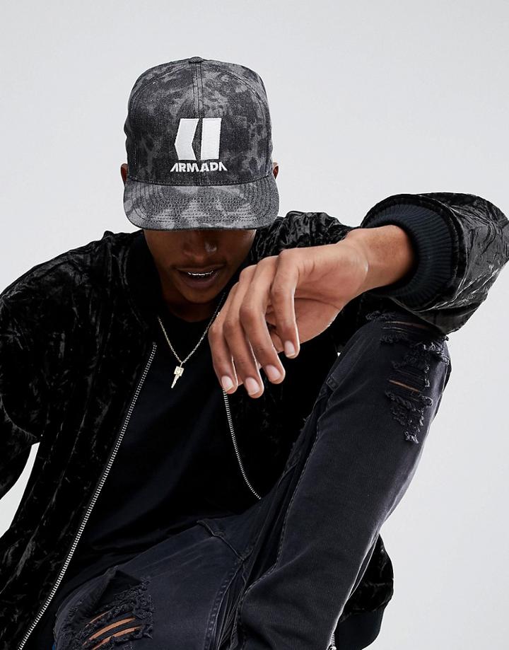 Armada Standard Logo Baseball Cap Acidwash In Black - Black