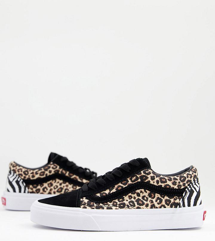 Vans Old Skool Animal Sneakers In Multi Exclusive At Asos-black