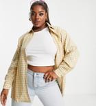 Urban Threads Plus Oversized Gingham Checked Shirt-neutral