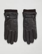 Dents Henley Leather Touchscreen Gloves - Brown