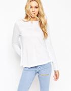 Asos Long Sleeve Swing Top - White