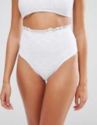 Asos Mix And Match Crochet Lace High Waist Bikini Bottom - White