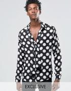 Reclaimed Vintage Party Shirt With Neck Tie In Reg Fit - Black