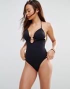 Vero Moda Tassle Tie Swimsuit - Black
