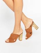 New Look Cross Strap Mule - Tan