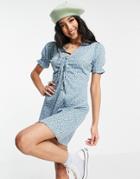 Influence Cute Floral Mini Dress-blues