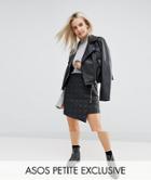 Asos Petite Exclusive Puffer Mini Skirt With Zip - Black