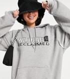 Reclaimed Vintage Inspired Unisex Organic Cotton Sports Logo Hoodie In Heather Gray-green