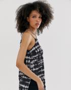 Asos Design Longline Cami In Tie Dye Print-multi