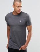 Asos Muscle Logo T-shirt With Crew Neck In Charcoal - Charcoal Marl