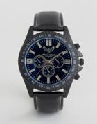 Brave Soul Black Watch With Imitation Inner Dials - Black