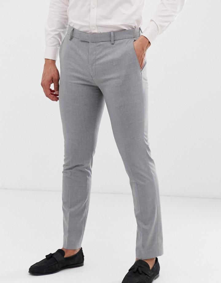 River Island Wedding Skinny Suit Pants In Gray