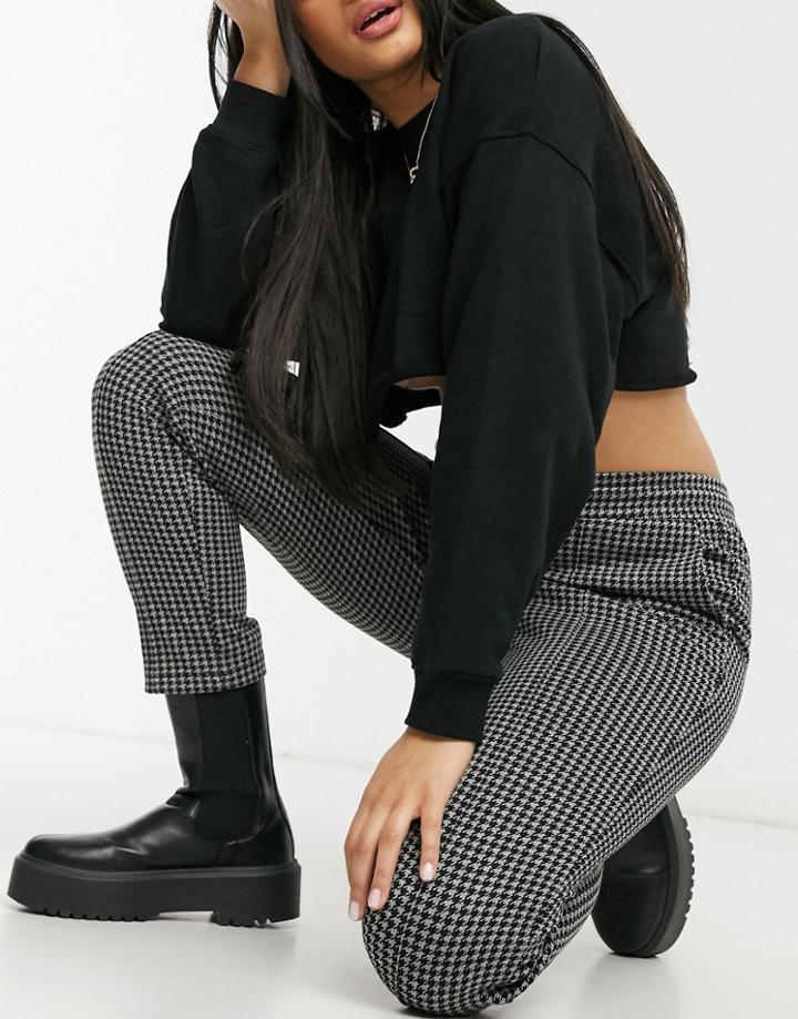 New Look Houndstooth Sweatpants In Black
