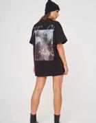 The Couture Club Oversized T-shirt Dress With Graphic Print In Black