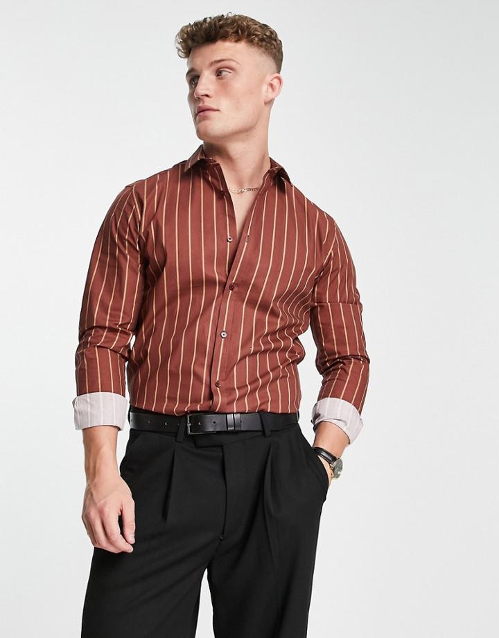 Harry Brown Striped Slim Fit Shirt-black