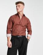 Harry Brown Striped Slim Fit Shirt-black