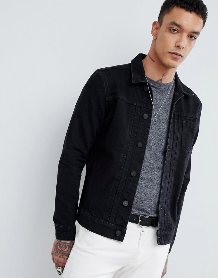 Allsaints Denim Jacket In Black - Black